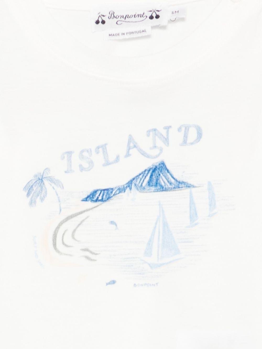 T-shirt Tom per neonato Bonpoint bianco con stampa grafica sul davanti - Rubino Kids