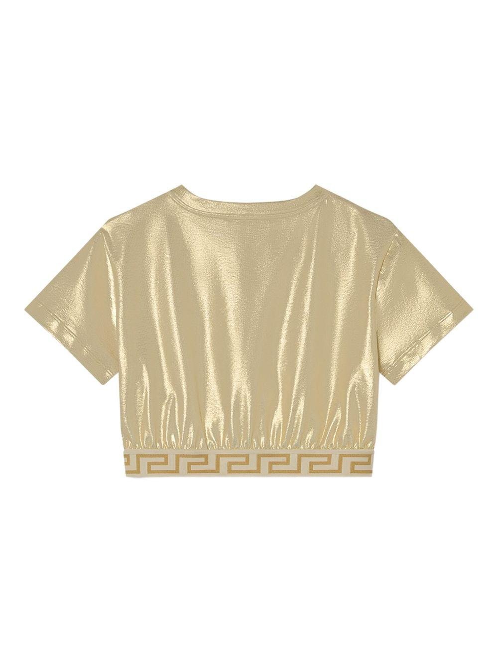 Top crop per bambina Versace Kids oro metallizzato - Rubino Kids