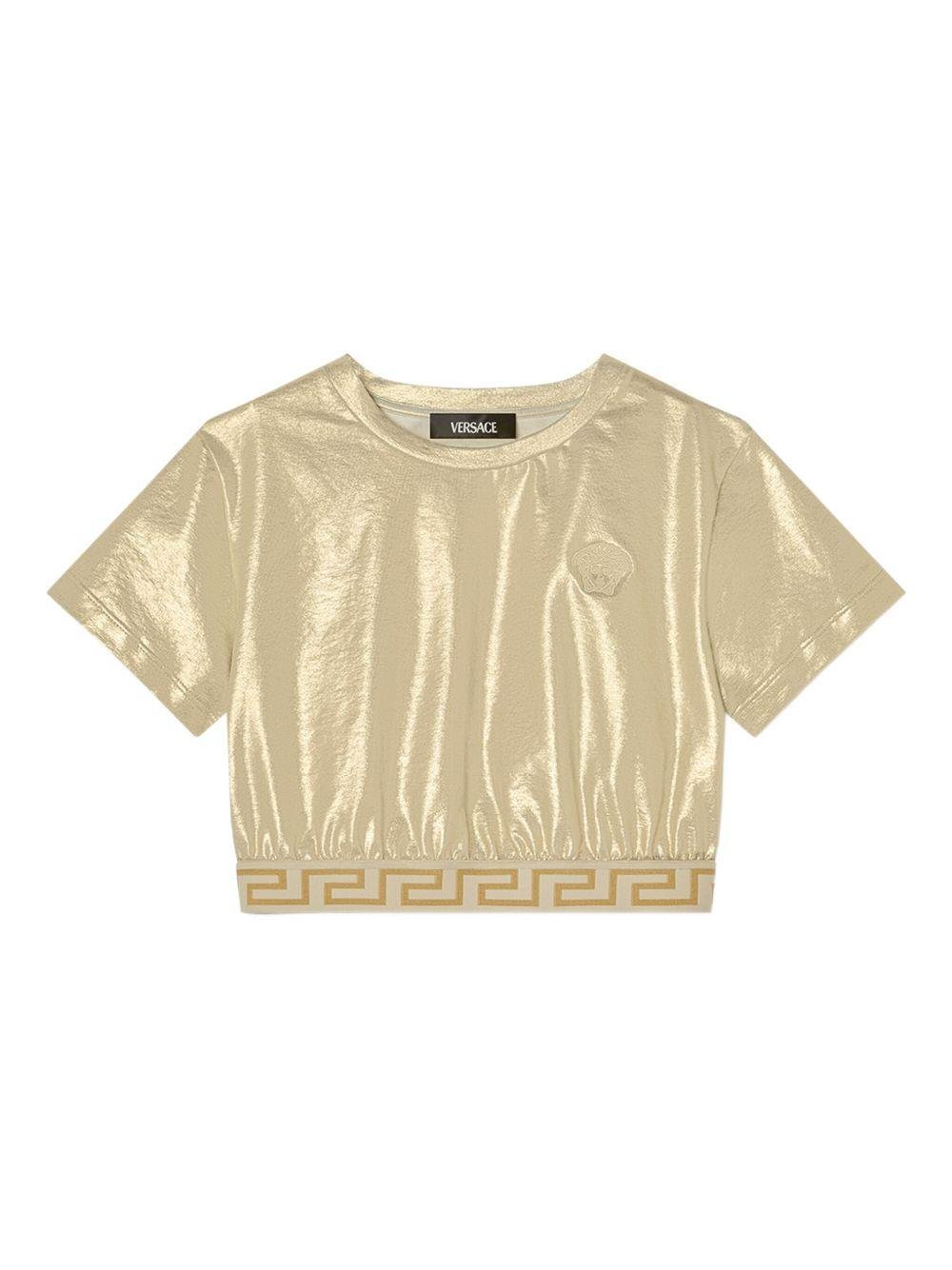 Top crop per bambina Versace Kids oro metallizzato - Rubino Kids