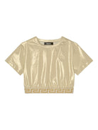 Top crop per bambina Versace Kids oro metallizzato - Rubino Kids