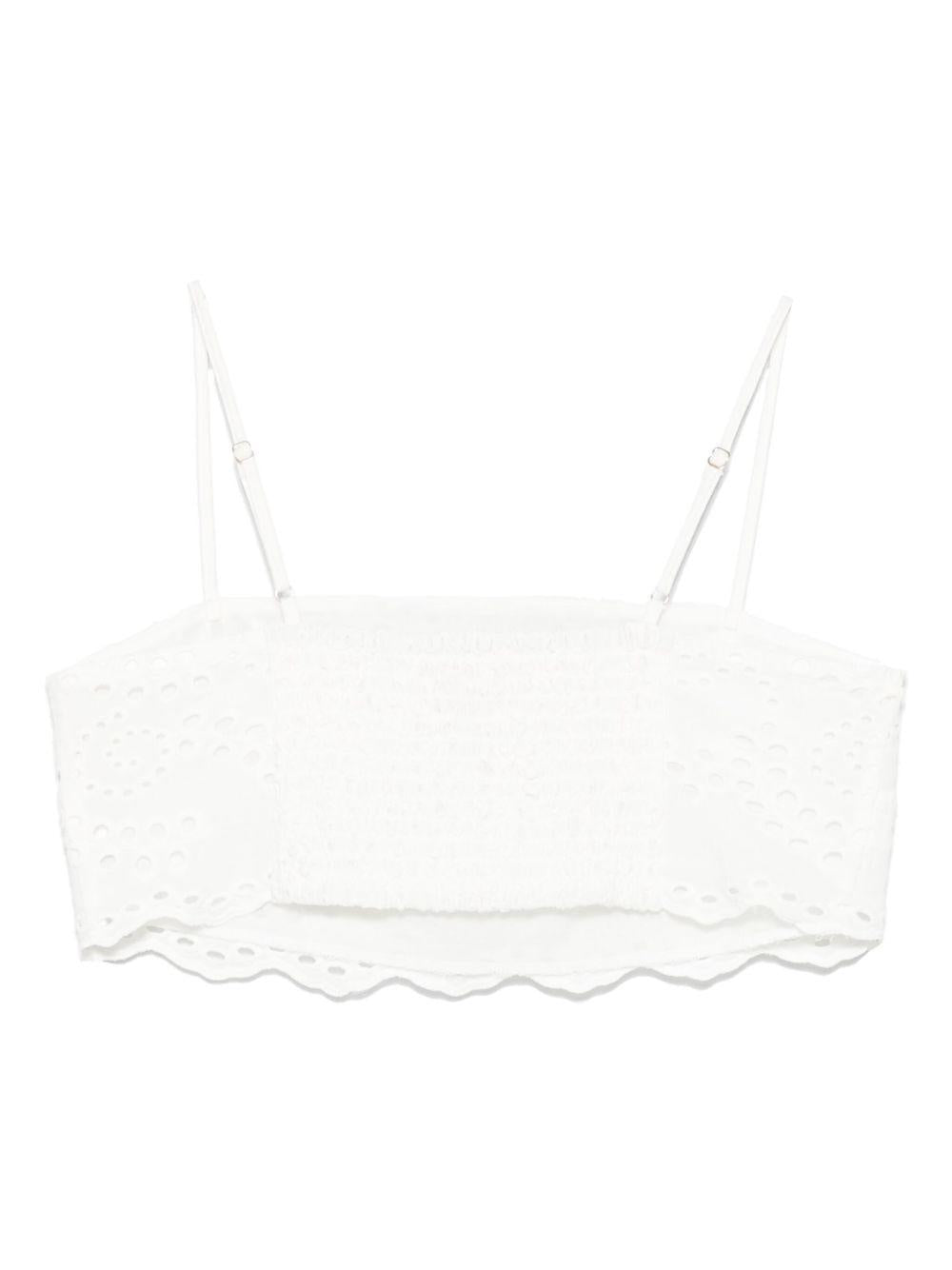 Top crop per donna MC2 Saint Barth bianco in cotone - Rubino Kids