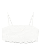Top crop per donna MC2 Saint Barth bianco in cotone - Rubino Kids