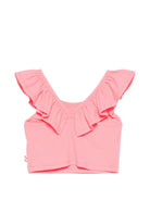 Top per bambina Billieblush rosa con ruches - Rubino Kids