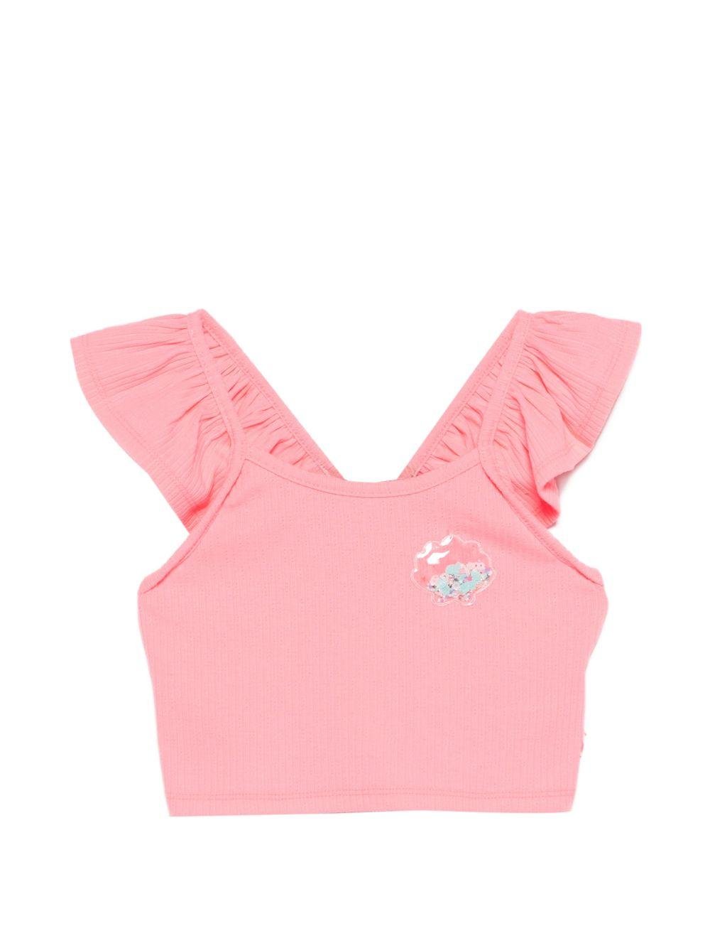 Top per bambina Billieblush rosa con ruches - Rubino Kids