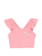 Top per bambina Billieblush rosa con ruches - Rubino Kids
