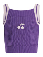 Top per bambina Bonpoint viola con motivo a ciliega - Rubino Kids