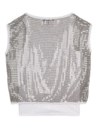 Top per bambina DKNY Kids argentato con paillettes - Rubino Kids
