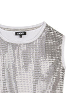 Top per bambina DKNY Kids argentato con paillettes - Rubino Kids