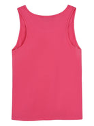 Top per bambina DKNY Kids fucsia con stampa logo sul davanti - Rubino Kids