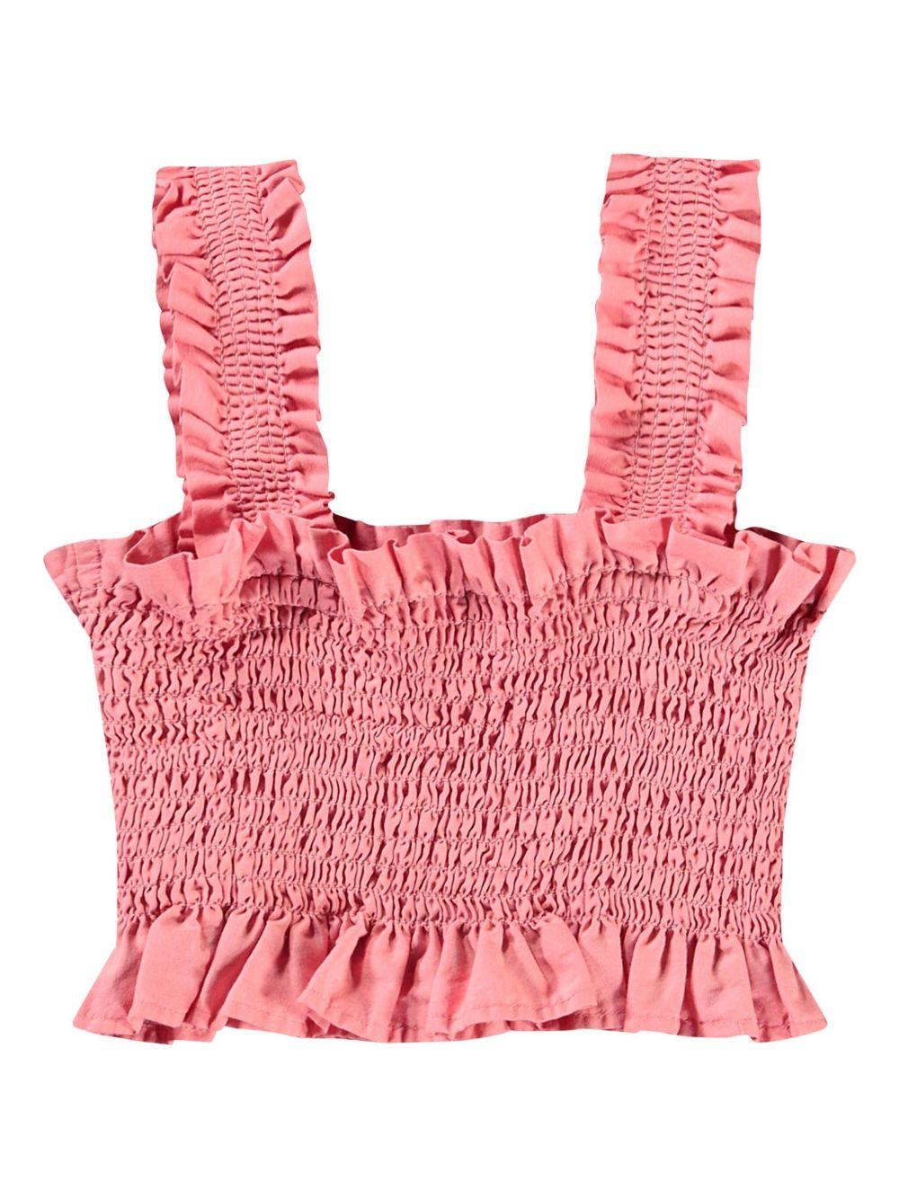 Top per bambina Molo Rolfia rosa con rifinitura con ruches - Rubino Kids