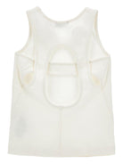 Top per bambina Monnalisa bianco a coste con dettaglio cut - out - Rubino Kids