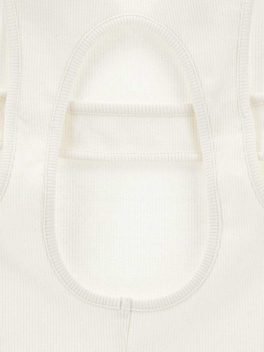 Top per bambina Monnalisa bianco a coste con dettaglio cut - out - Rubino Kids