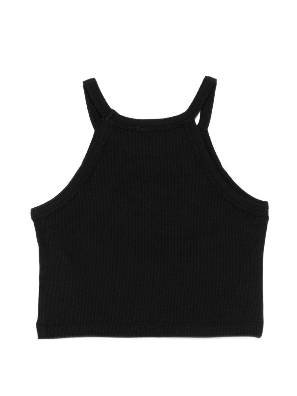 Top per bambina Moschino Kids nero con ricamo Teddy Bear - Rubino Kids