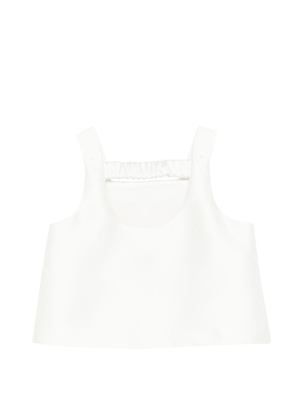 Top per bambina Simonetta bianco con scollo quadrato - Rubino Kids