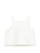 Top per bambina Simonetta bianco con scollo quadrato - Rubino Kids
