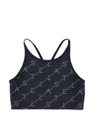 Top per bambina Stella McCartney Kids nero con spalline incrociate - Rubino Kids