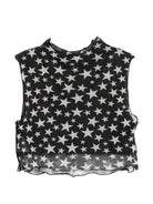 Top per bambina Stella McCartney Kids nero con stampa stelle all - over - Rubino Kids