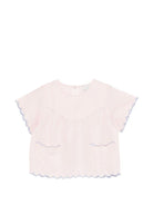 Top per bambina Stella McCartney Kids rosa con orlo a smerlo - Rubino Kids