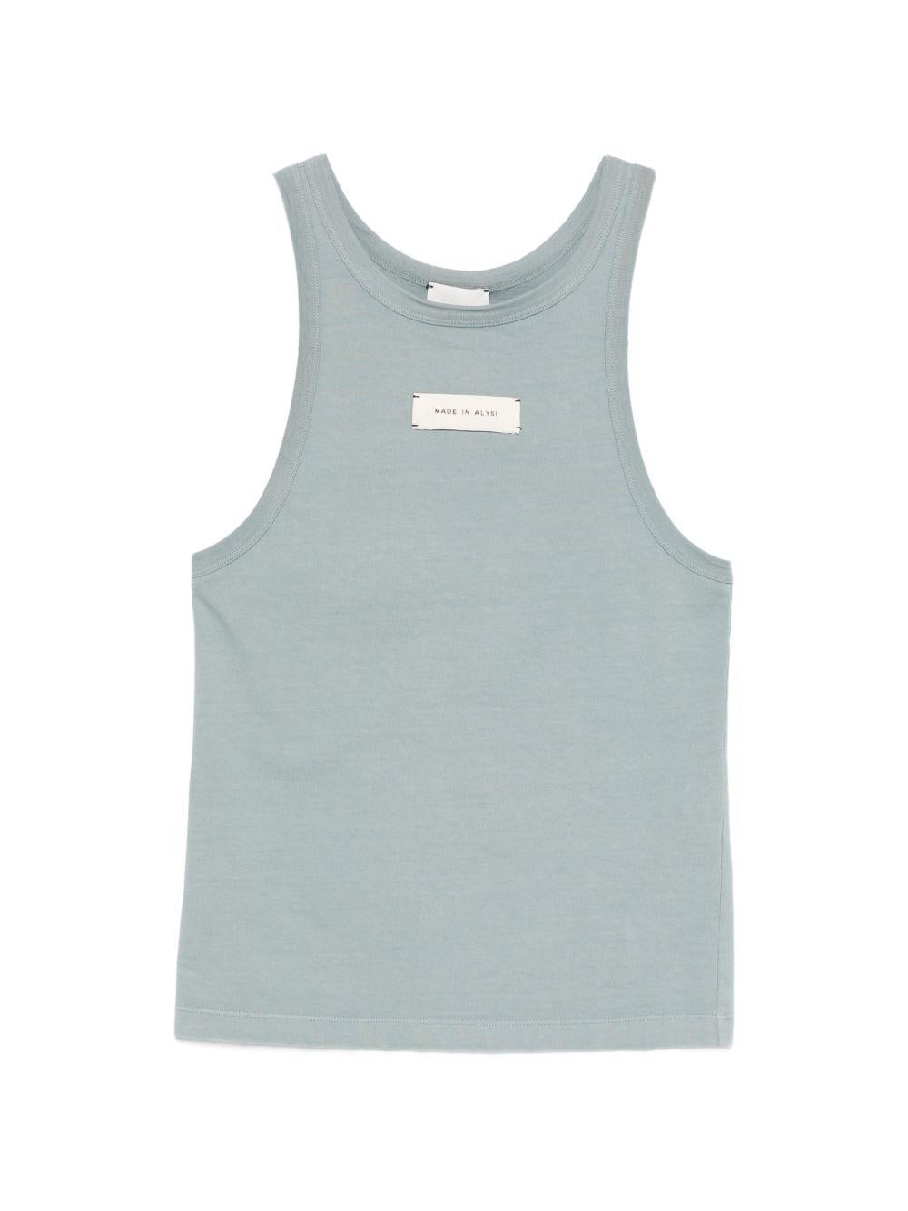 Top per donna Alysi azzurro con logo sul davanti - Rubino Kids