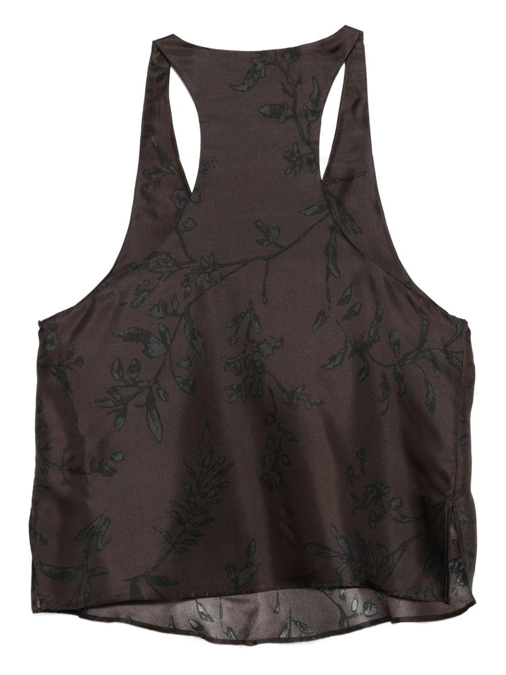 Top per donna ALYSI marrone con motivo floreale - Rubino Kids