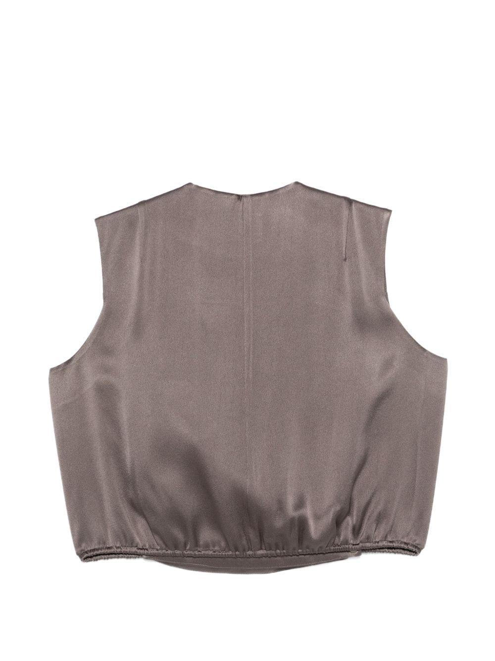 Top per donna Alysi marrone con scollo a V - Rubino Kids