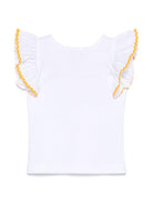 Top per neonata Mariella Ferrari bianco con dettaglio a smerlo - Rubino Kids