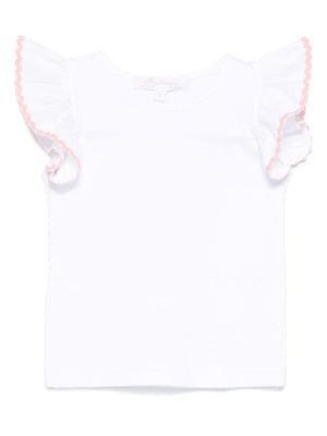 Mariella Ferrari white baby girl top with scalloped detail