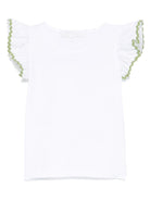 Top per neonata Mariella Ferrari bianco con dettaglio a smerlo - Rubino Kids