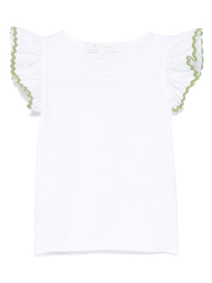 Mariella Ferrari white baby girl top with scalloped detail