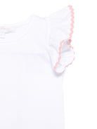 Top per neonata Mariella Ferrari bianco con dettaglio a smerlo - Rubino Kids
