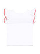 Top per neonata Mariella Ferrari bianco con dettaglio a smerlo - Rubino Kids