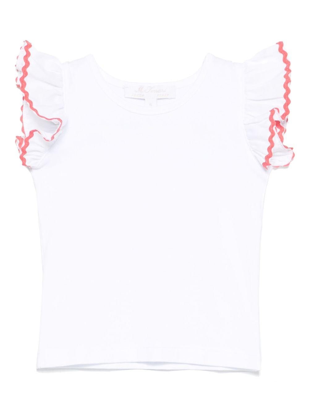Top per neonata Mariella Ferrari bianco con dettaglio a smerlo - Rubino Kids