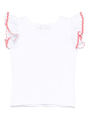 Mariella Ferrari white baby girl top with scalloped detail