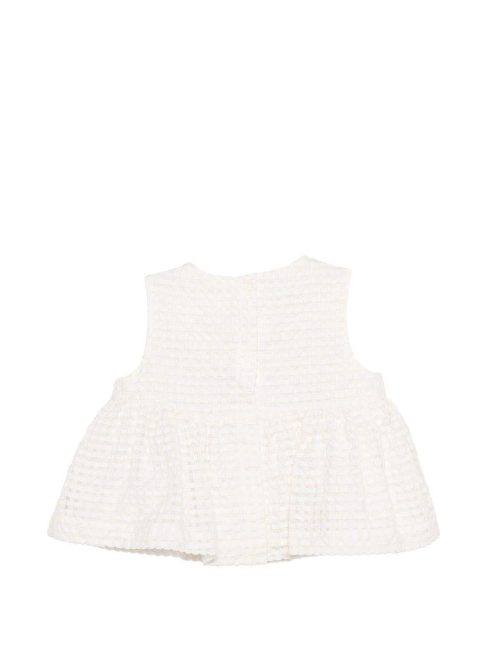 Top per neonata Simonetta bianco con orlo svasato - Rubino Kids