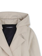 Trench per bambina Karl Lagerfeld Kids beige con cappuccio - Rubino Kids