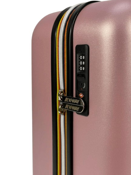 Trolley Eudoxie Logo per bambini K - Way Kids rosa con logo stampato all - over - Rubino Kids