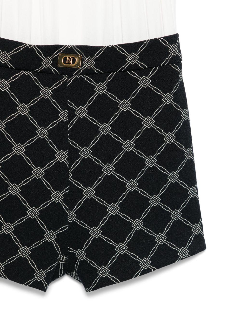 Tuta corta per bambina Elisabetta Franchi La Mia Bambina bianco con logo jacquard - Rubino Kids