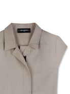 Tuta corta per bambina Karl Lagerfeld Kids beige con colletto - Rubino Kids