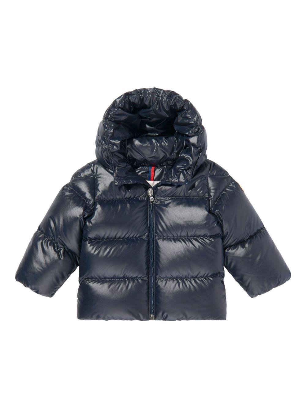 Tuta da neve per neonato Moncler Enfant blu con cappuccio - Rubino Kids