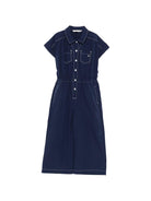 Tuta intera per bambina Bonpoint blu con tasche sul davanti - Rubino Kids