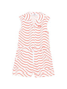 Tuta intera per bambina MSGM Kids bianca con motivo a onde rosse - Rubino Kids