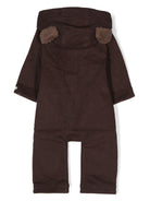 Tuta intera per neonato Donsje Lonik marrone con applicazione con orecchie da animale - Rubino Kids