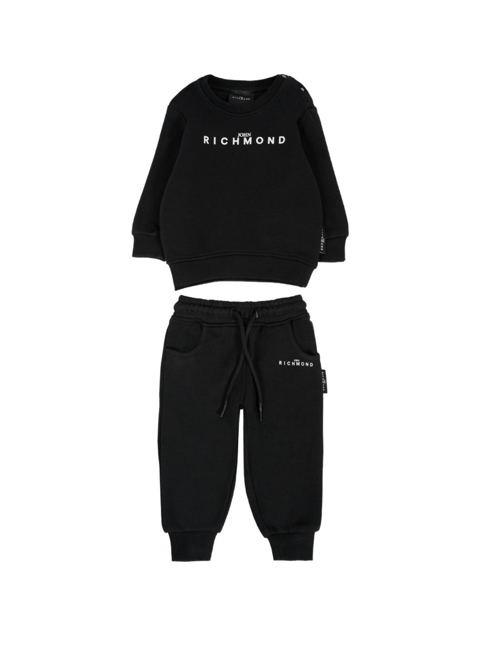 Tuta per neonati John Richmond Junior nero con logo sul davanti - Rubino Kids