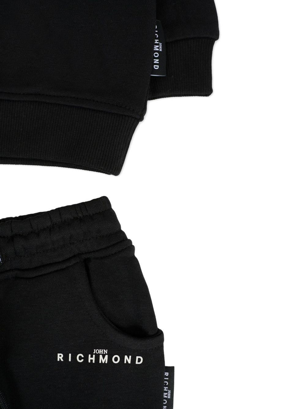 Tuta per neonati John Richmond Junior nero con logo sul davanti - Rubino Kids