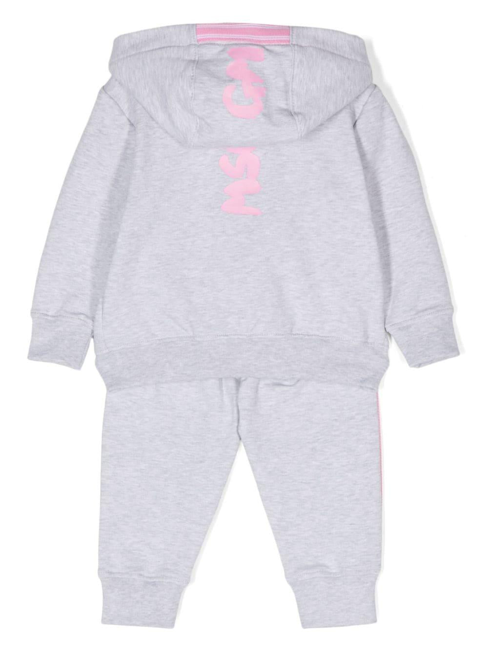 Tuta sportiva grigia per neonata con stampa MSGM Kids - Rubino Kids