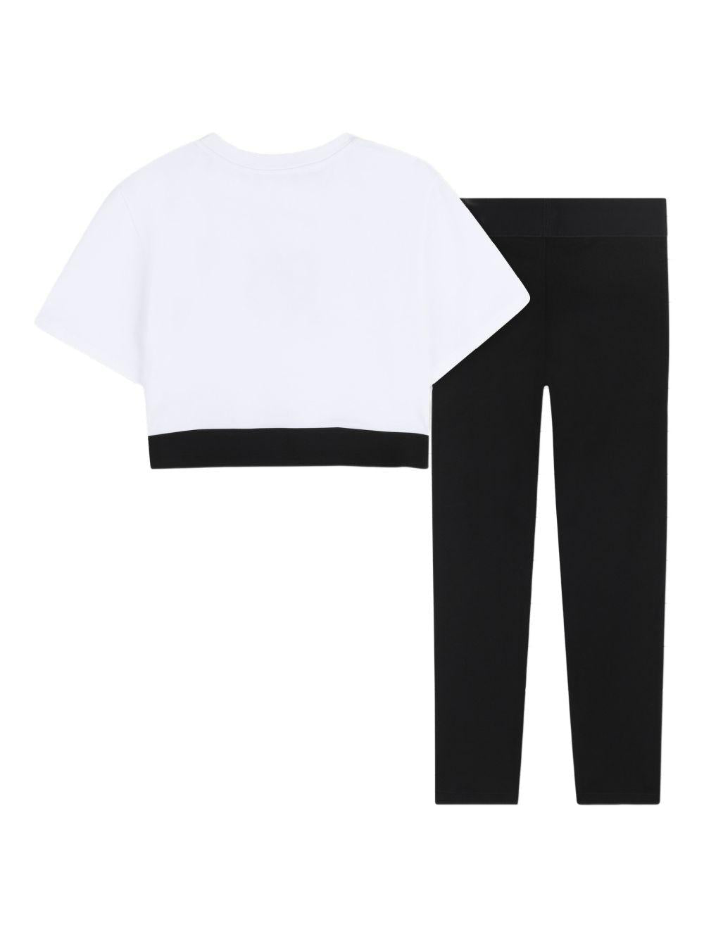 Tuta sportiva per bambina Dkny Kids bianco con stampa - Rubino Kids