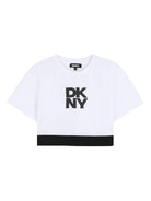 Tuta sportiva per bambina Dkny Kids bianco con stampa - Rubino Kids