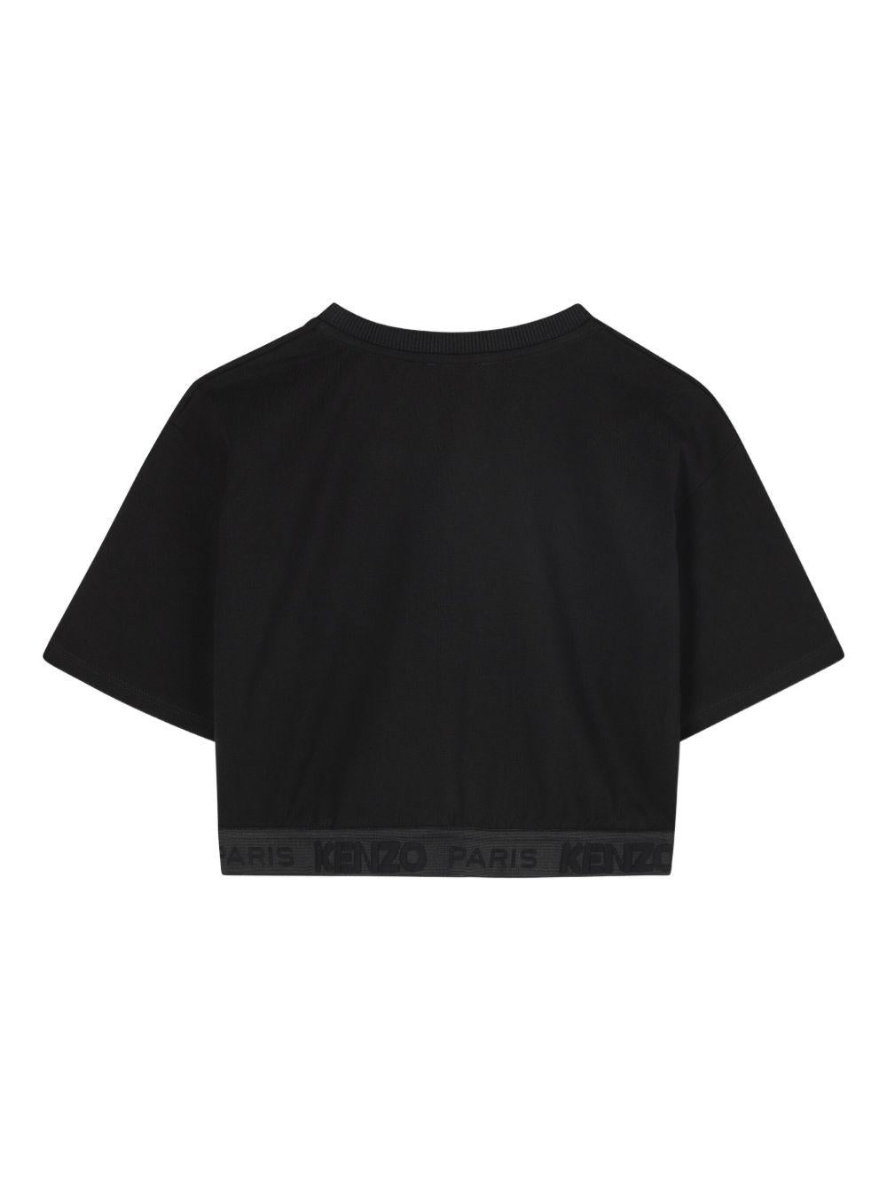 Tuta sportiva per bambina Kenzo Kids nero con logo - Rubino Kids