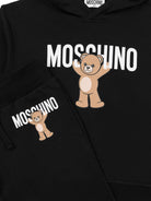 Tuta sportiva per bambini Moschino Kids nero con stampa Teddy - Rubino Kids