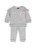 Tuta sportiva per neonata Givenchy Kids grigio con applicazione G e dettaglio glitter - Rubino Kids